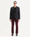 Rare Rabbit Men's Upton Maroon Cotton Plain Regular Fit Trouser