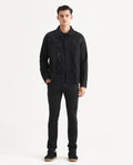 Rare Rabbit Men's Satinx Black Cotton Plain Hawk Slim Fit Jeans