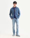 Rare Rabbit Men's Aby Light Blue Cotton Blend Fabric Hawk Slim Fit Plain Jeans