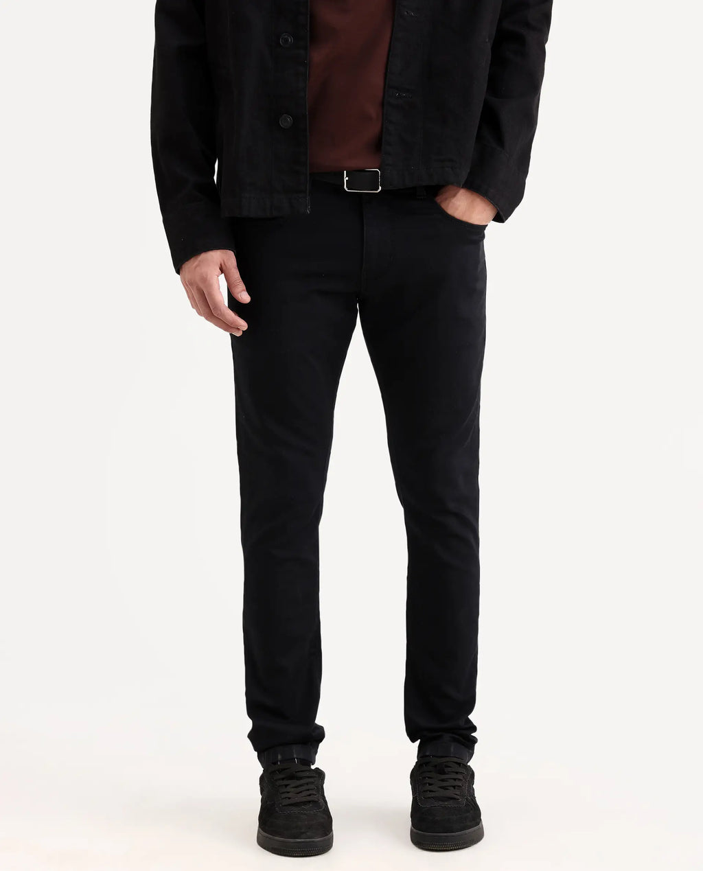 Rare Rabbit Men's Korv 26 Black Cotton Blend Fabric Hawk Slim Fit Plain Jeans