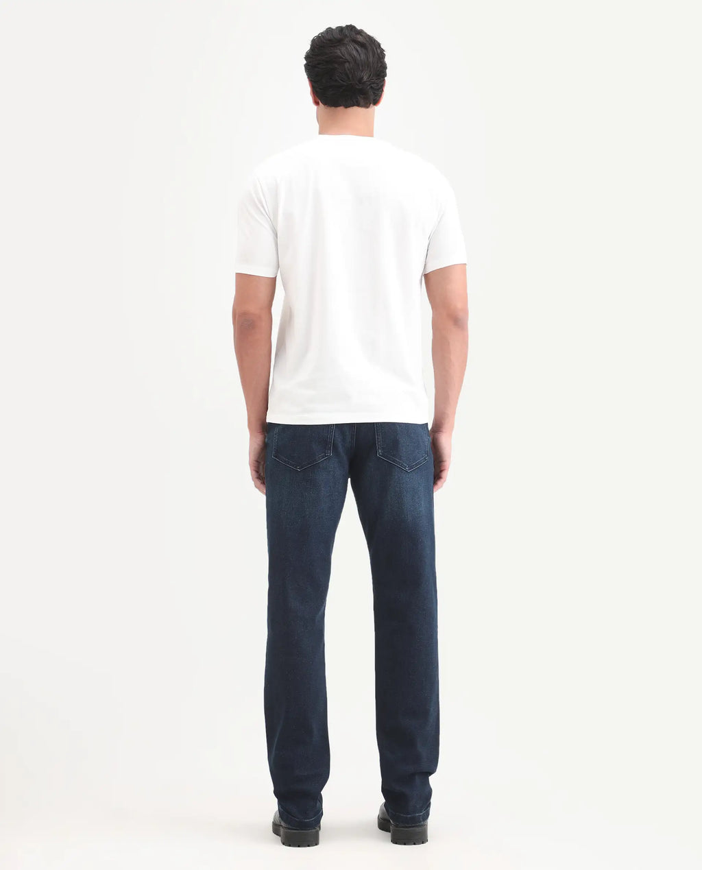 Rare Rabbit Men's Evolve 26 Dark Navy Cotton Blend Morris Regular Fit Plain Jeans