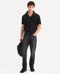 Rare Rabbit Men's Tova Dark Grey Cotton Fabric Shank And Zipper Kurt Carrot Fit Plain Jeans