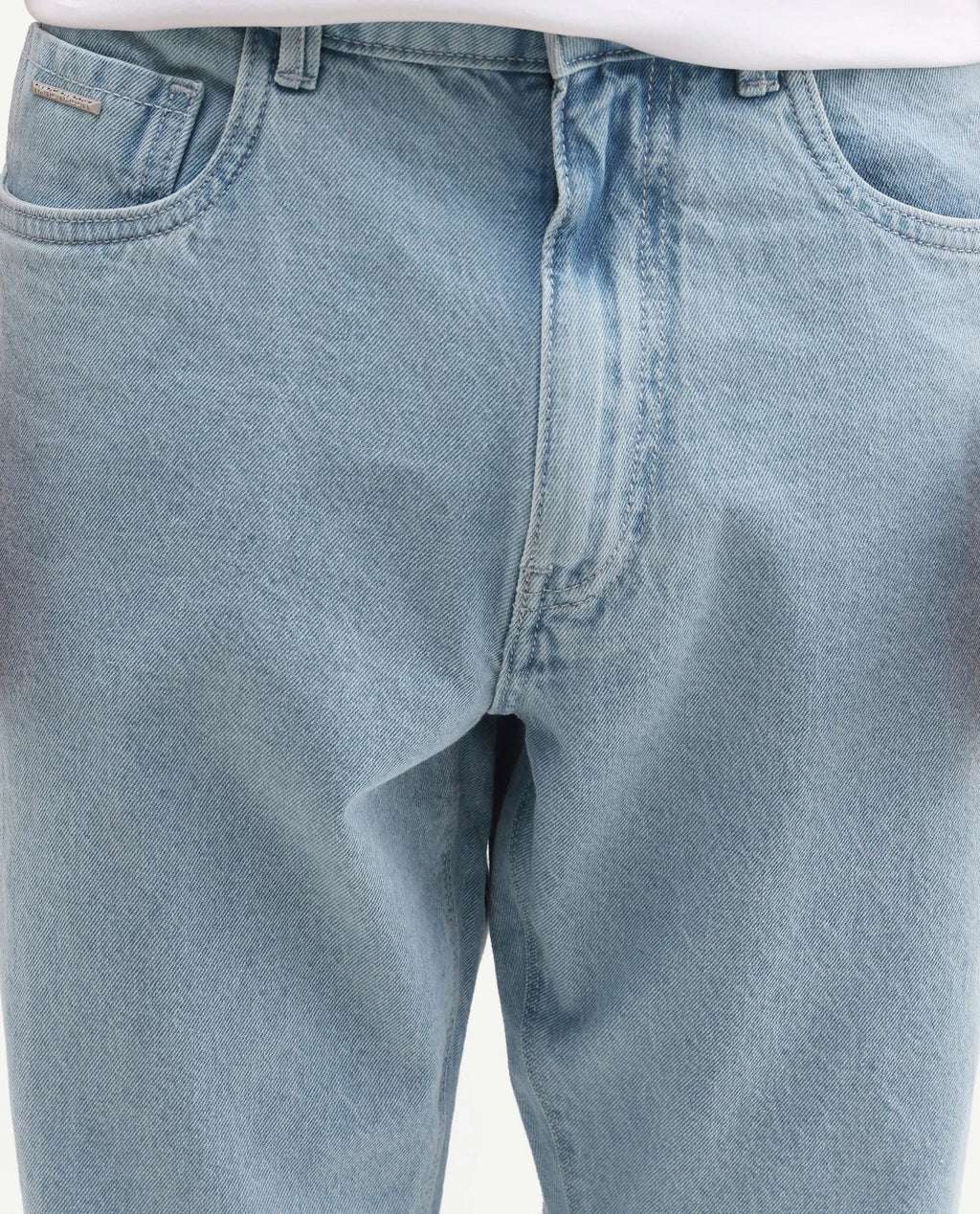 Rare Rabbit Men's Krix Light Blue Cotton Fabric Shank And Zipper Morris Regular Plain Jeans