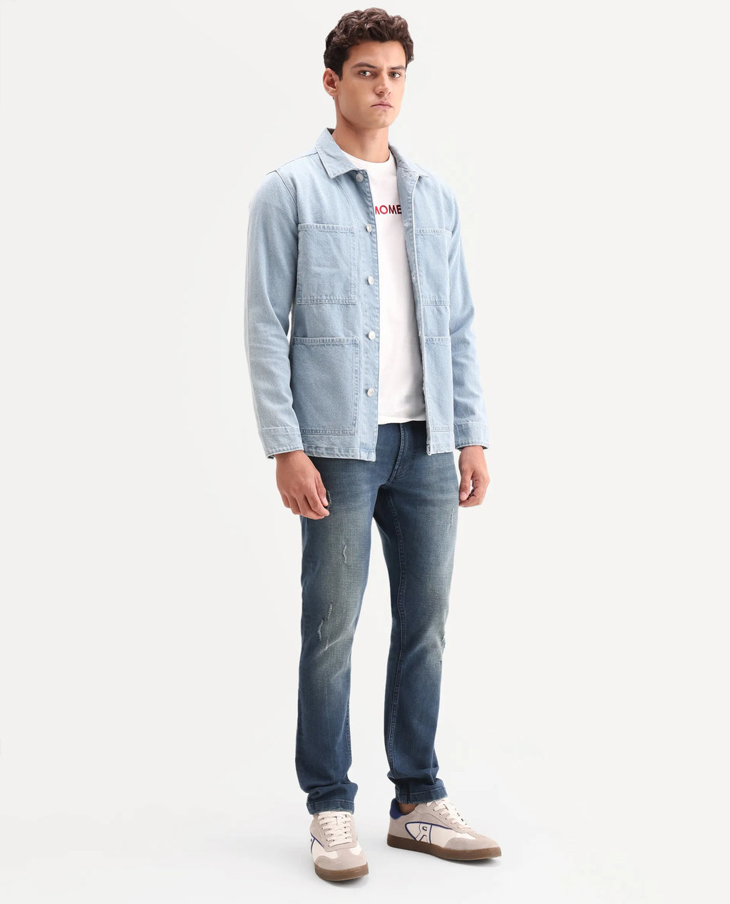 Rare Rabbit Men's Lenz S Blue Cotton Blend Fabric Shank And Zipper Hawk Slim Plain Jeans