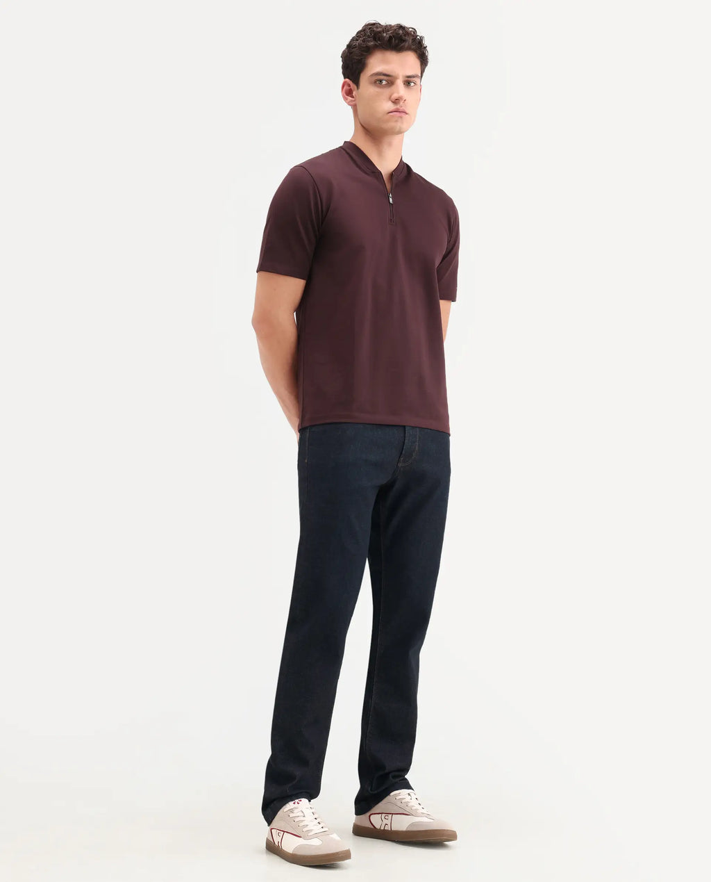 Rare Rabbit Men's Zire M Dark Navy Cotton Blend Fabric Shank And Zipper Morris Regular Plain Jeans
