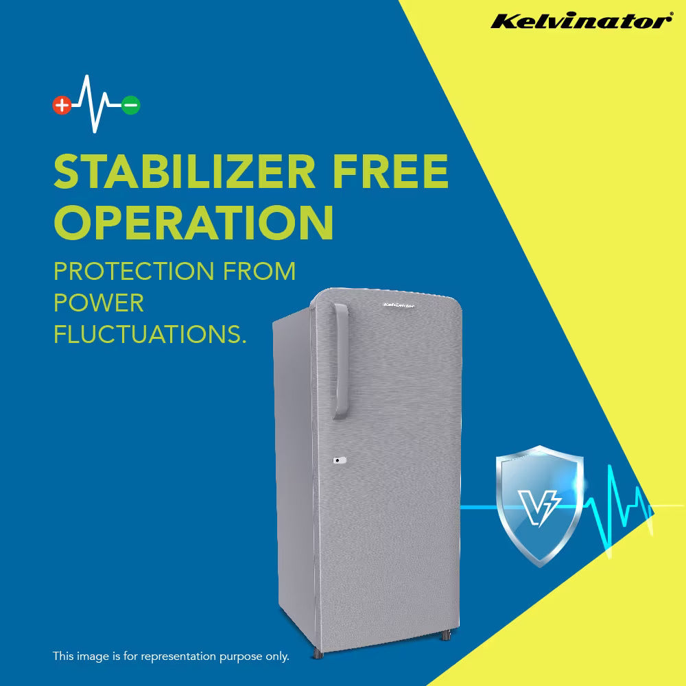 Kelvinator 187L Direct Cool Single Door Refrigerator Grey KRD-F200EAPHGD
