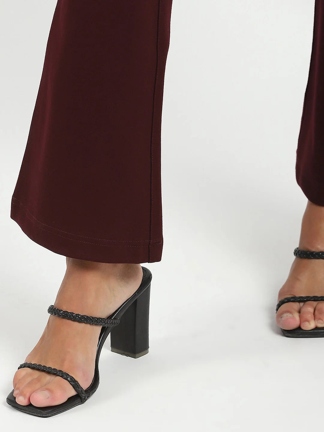 Burgundy Stretchable Bootcut Trouser