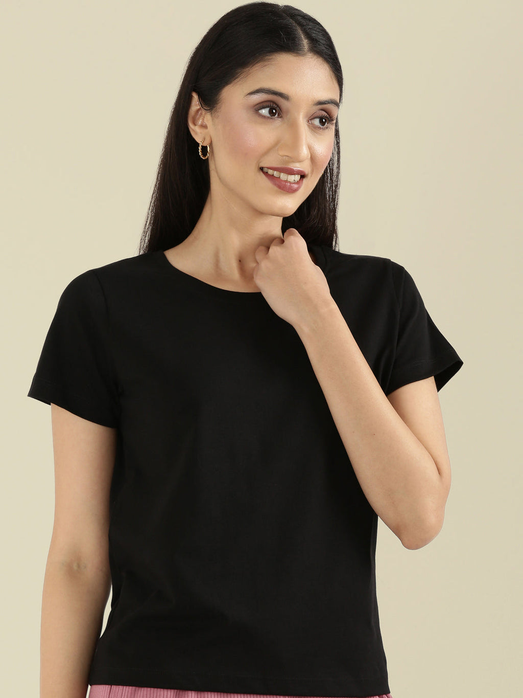 Cotton Jersey Crew Neck Slim Fit T-Shirt