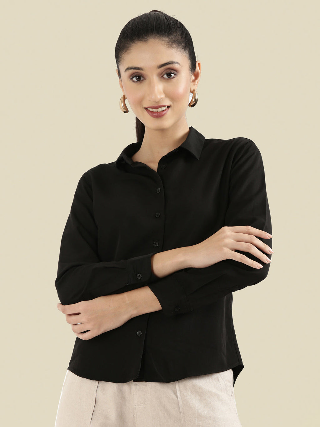 Hammered Classic Collar Pintuck Shirt