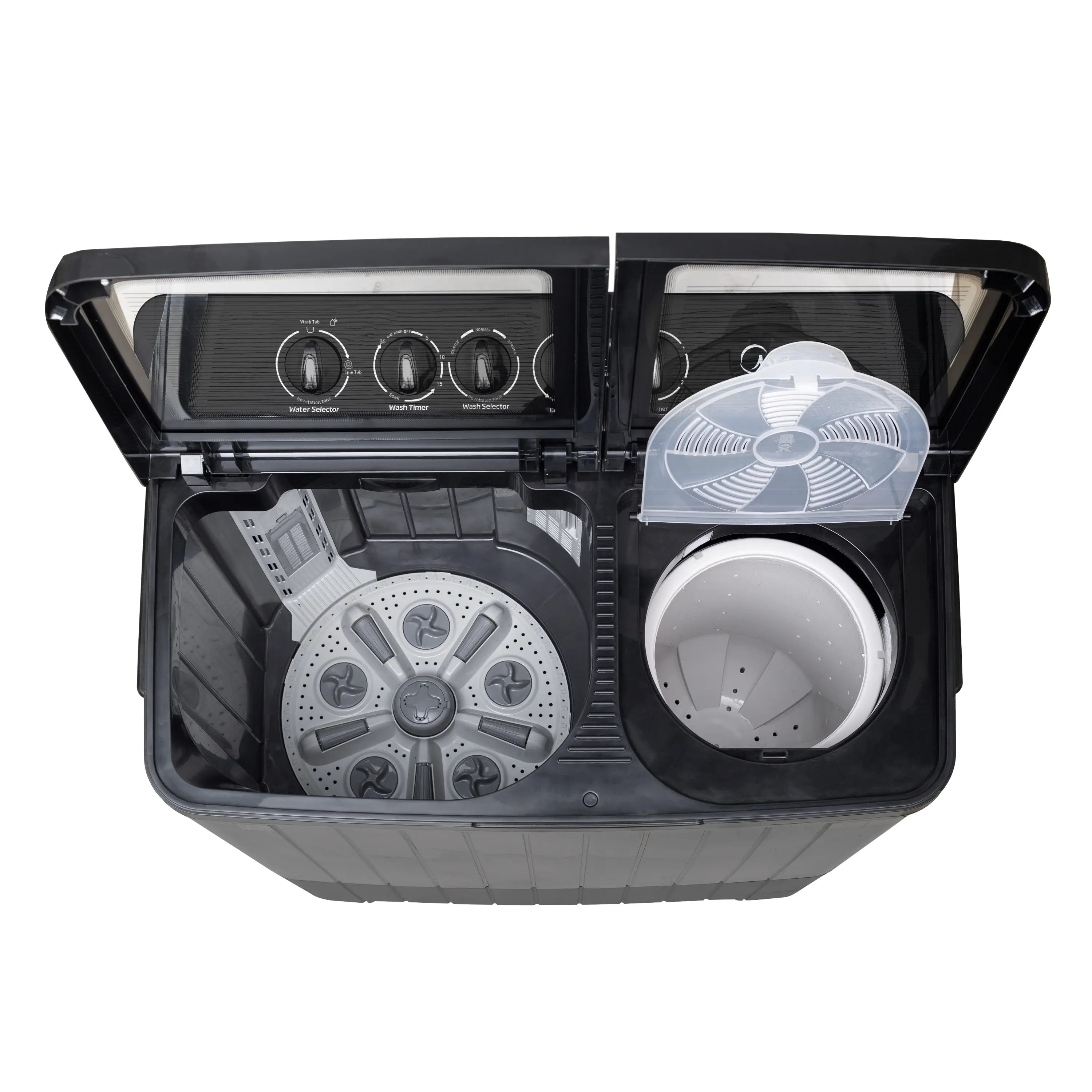 Midea Washing Machine Twin Tub 14 Kg, See Through Glass Lid, Soft Close(MWMSA140GPG(KG)