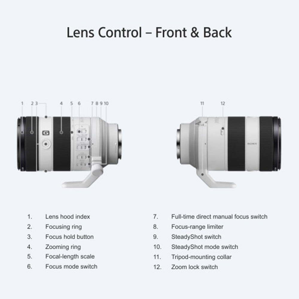 Sony E Mount FE 70–200 MM F4 MACRO G OSS Ⅱ Full Frame Lens (SEL70200G2) | Lightweight & Compact | Telephoto Lens | Half-Macro Capability