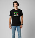 Men Printed Black Cotton Tshirt