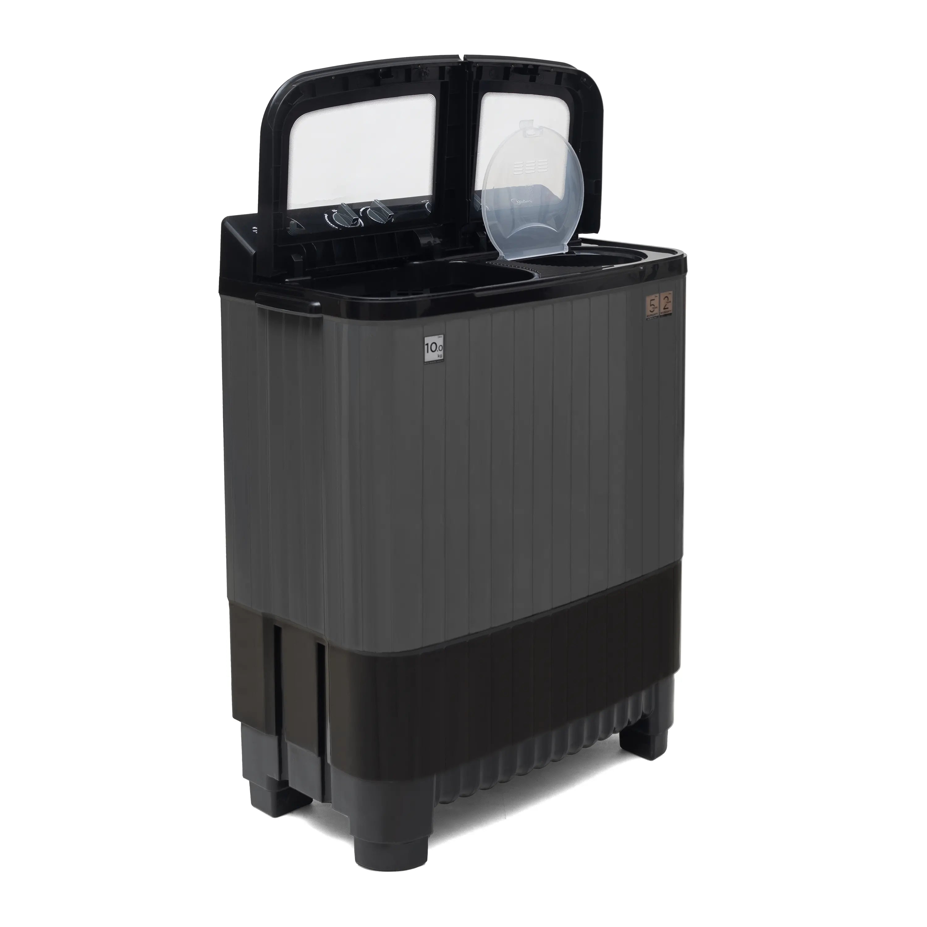 Midea Washing Machine Twin Tub 10 Kg, See Through Glass Lid, Soft Close(MWMSA100GPG(KG)