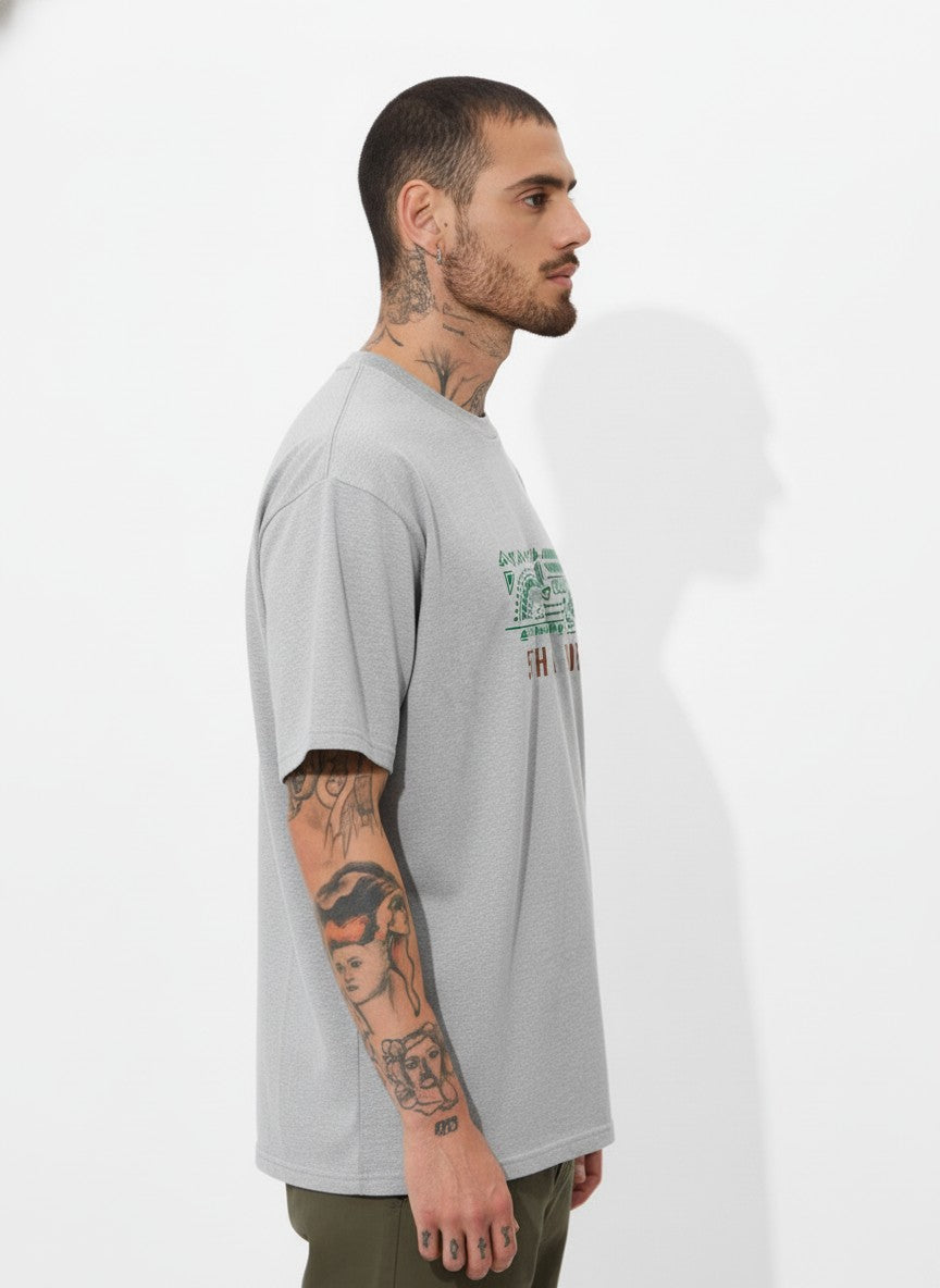 Men Oversized Cotton Tribal T-Shirt
