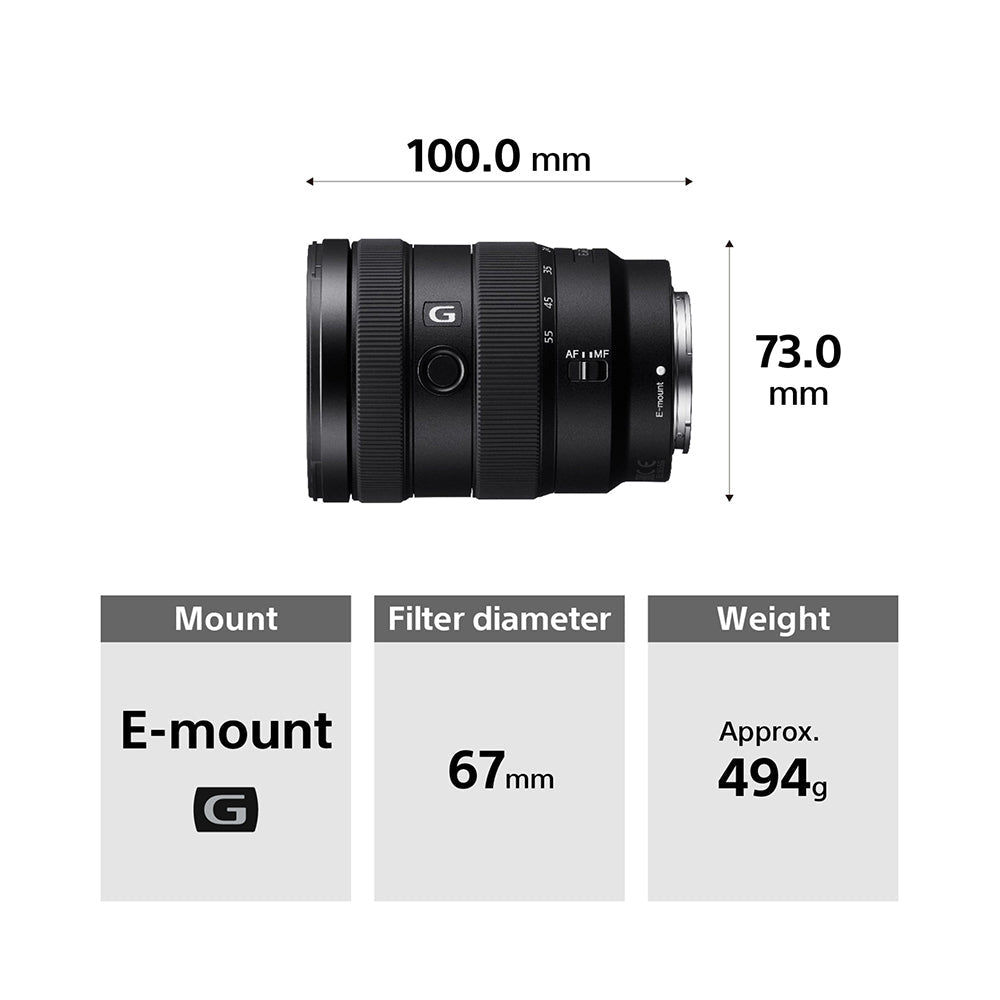 Sony E 16–55 mm F2.8 G (SEL1655G) E-Mount APS-C, Ultra-Standard Zoom G Lens