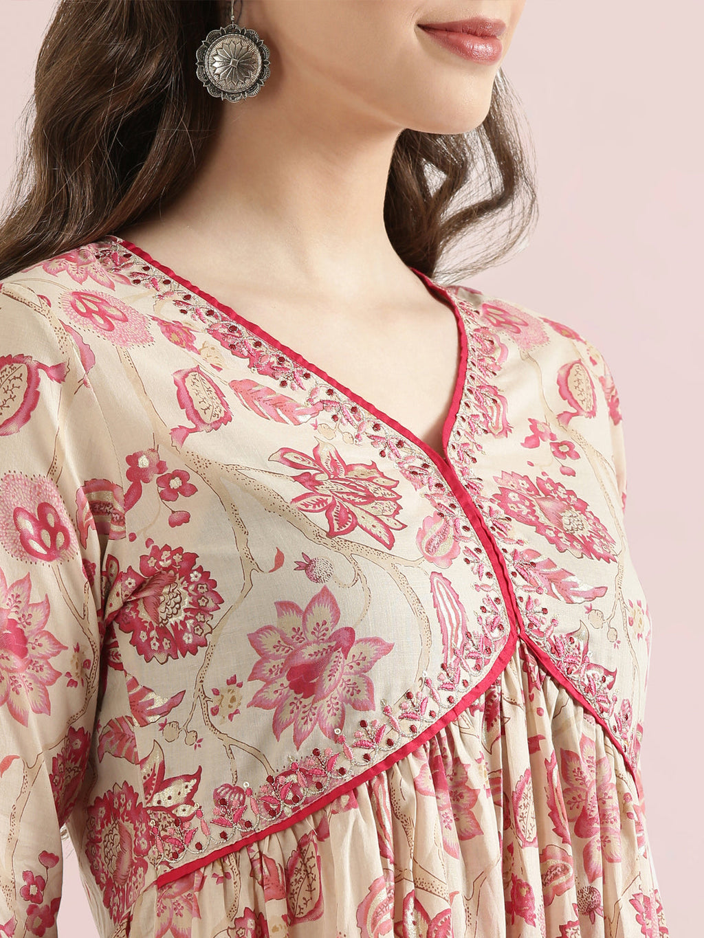 Floral Embroidered Alia Cut Anarkali