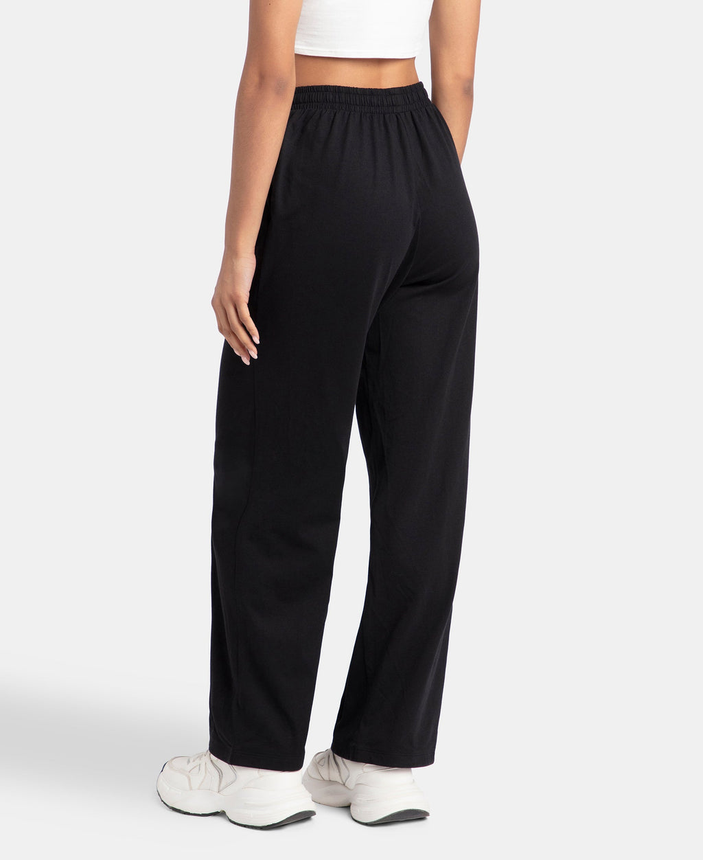 Pack of 2 Super Combed Cotton Rich Straight Fit Wide Leg Pants - Deep Depths & Black