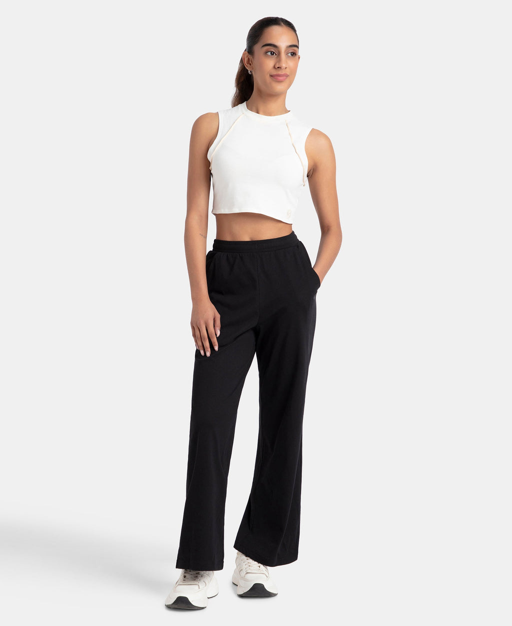 Pack of 2 Super Combed Cotton Rich Straight Fit Wide Leg Pants - Deep Depths & Black