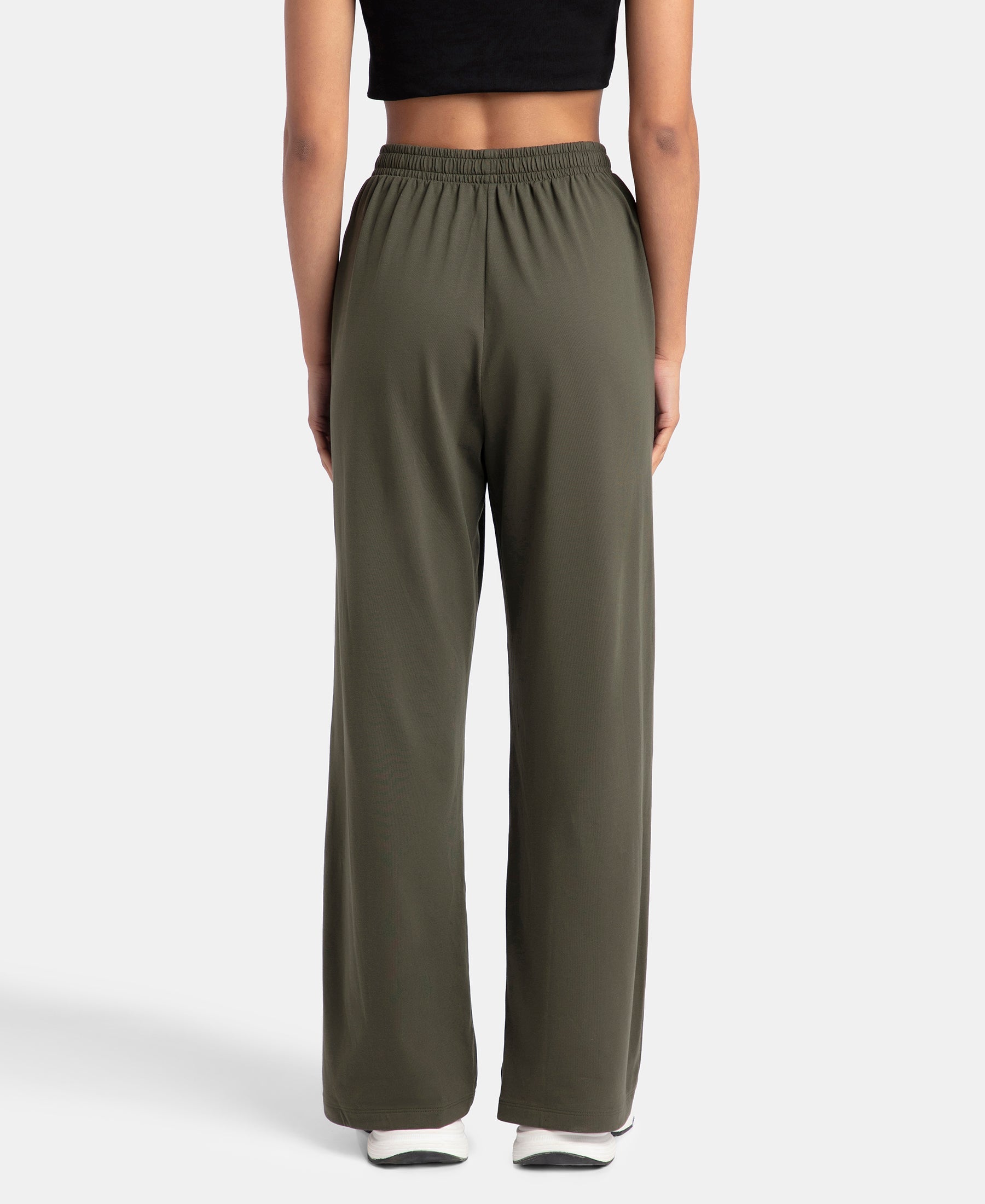 Pack of 2 Super Combed Cotton Rich Straight Fit Wide Leg Pants - Deep Depths & Black