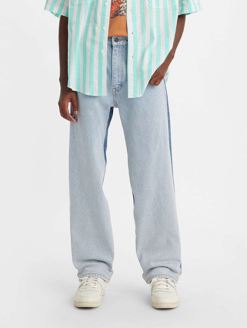 Men's Indigo Loose Fit Mid Rise Jeans