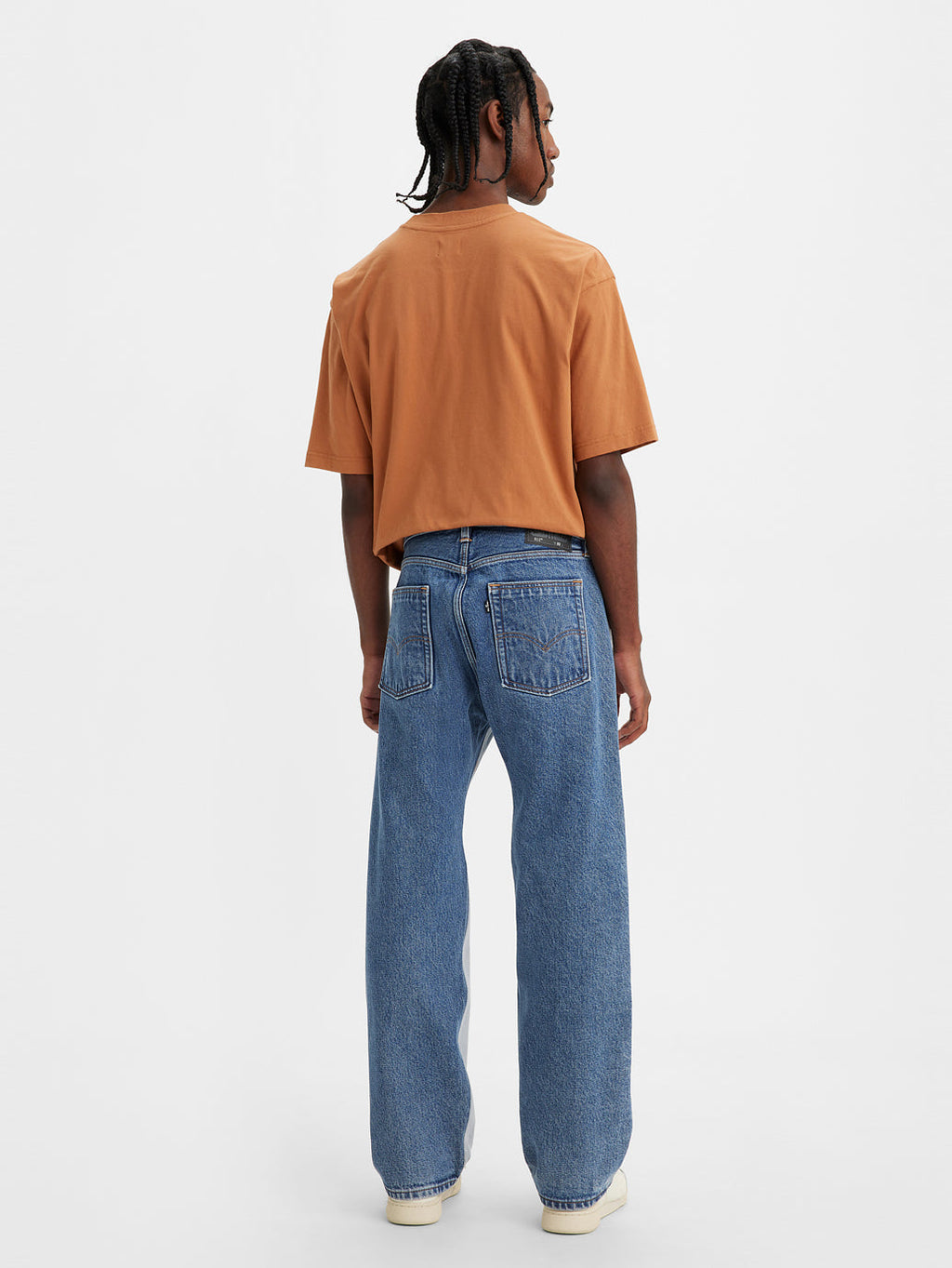 Men's Indigo Loose Fit Mid Rise Jeans