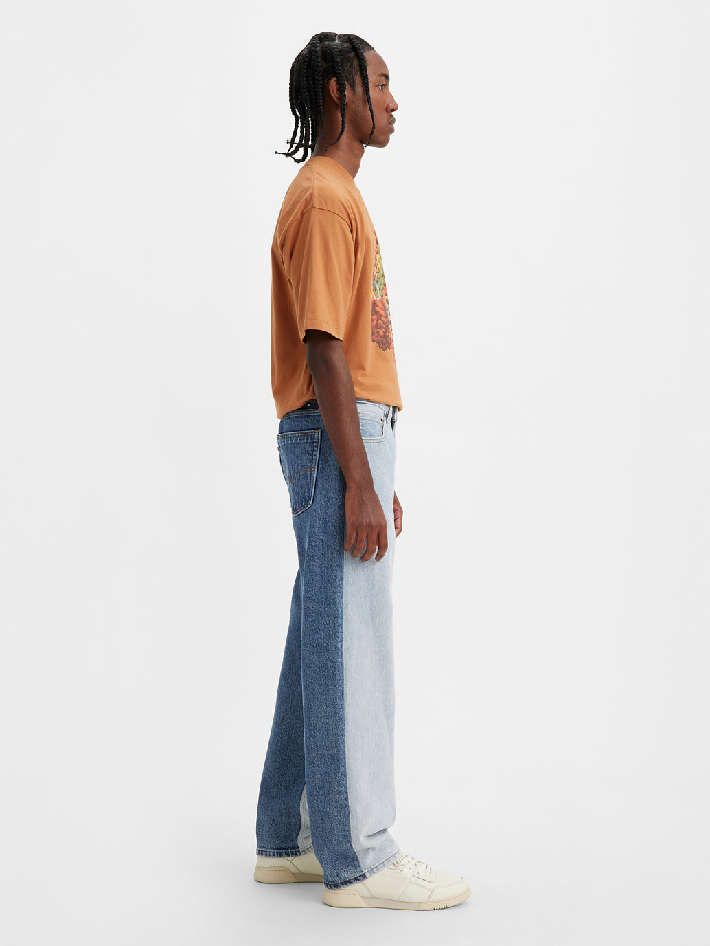 Men's Indigo Loose Fit Mid Rise Jeans