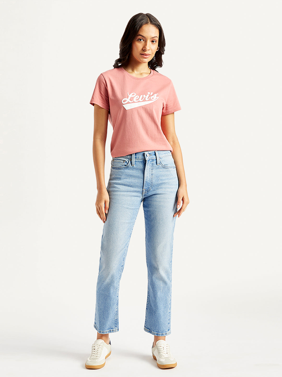 Women's Blue Wedgie Straight Fit Mid Rise Jeans