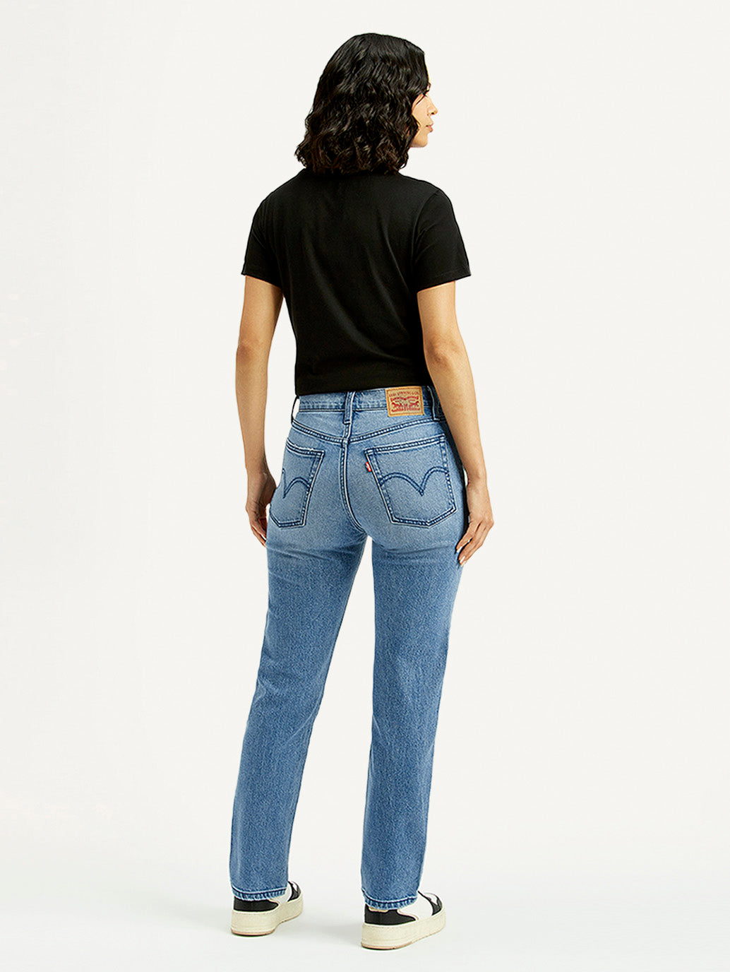 Women's Light Blue Wedgie Straight Fit Mid Rise Jeans