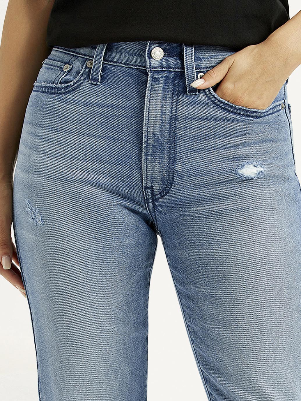 Women's Light Blue Wedgie Straight Fit Mid Rise Jeans