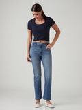Women's Blue Wedgie Straight Fit High Rise Jeans