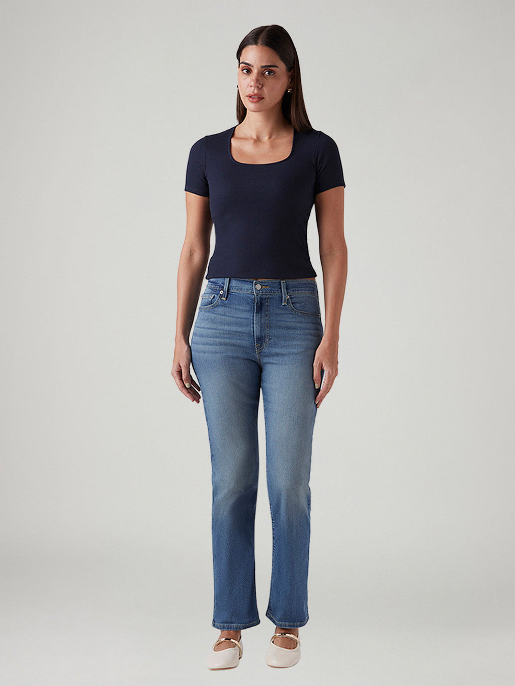 Women's Blue Wedgie Straight Fit High Rise Jeans