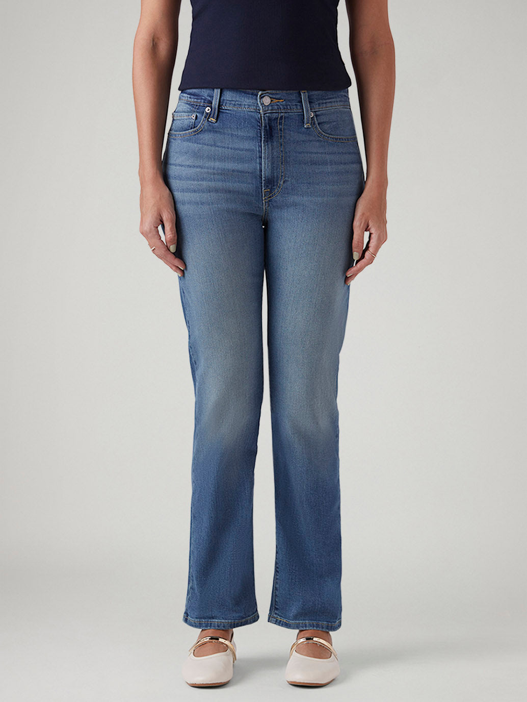 Women's Blue Wedgie Straight Fit High Rise Jeans