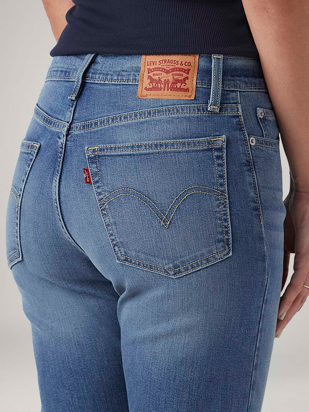 Women's Blue Wedgie Straight Fit High Rise Jeans