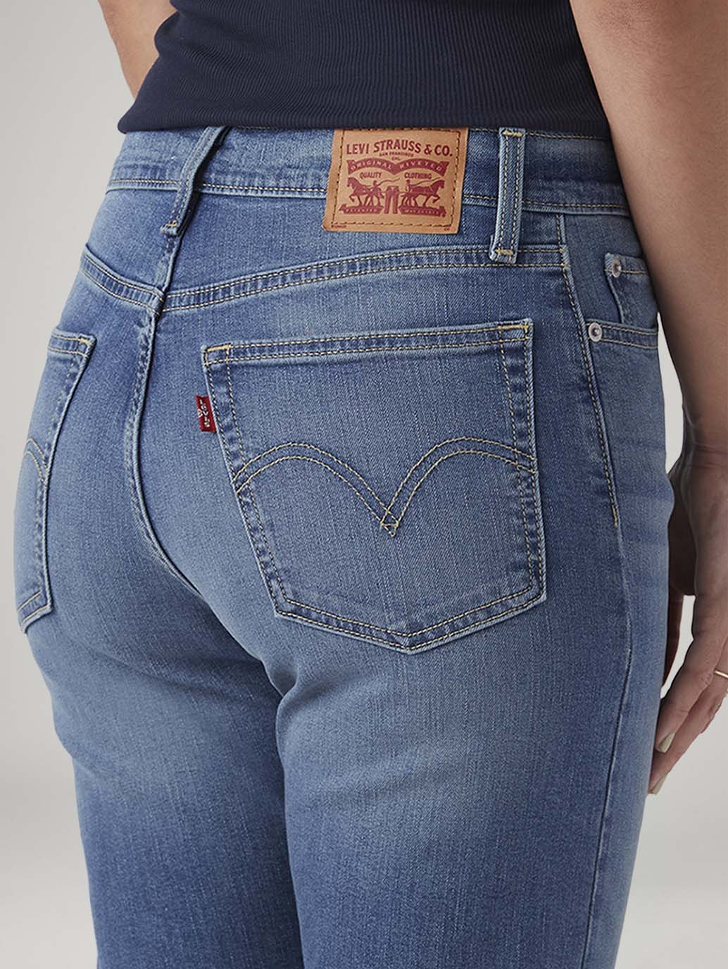 Women's Blue Wedgie Straight Fit High Rise Jeans