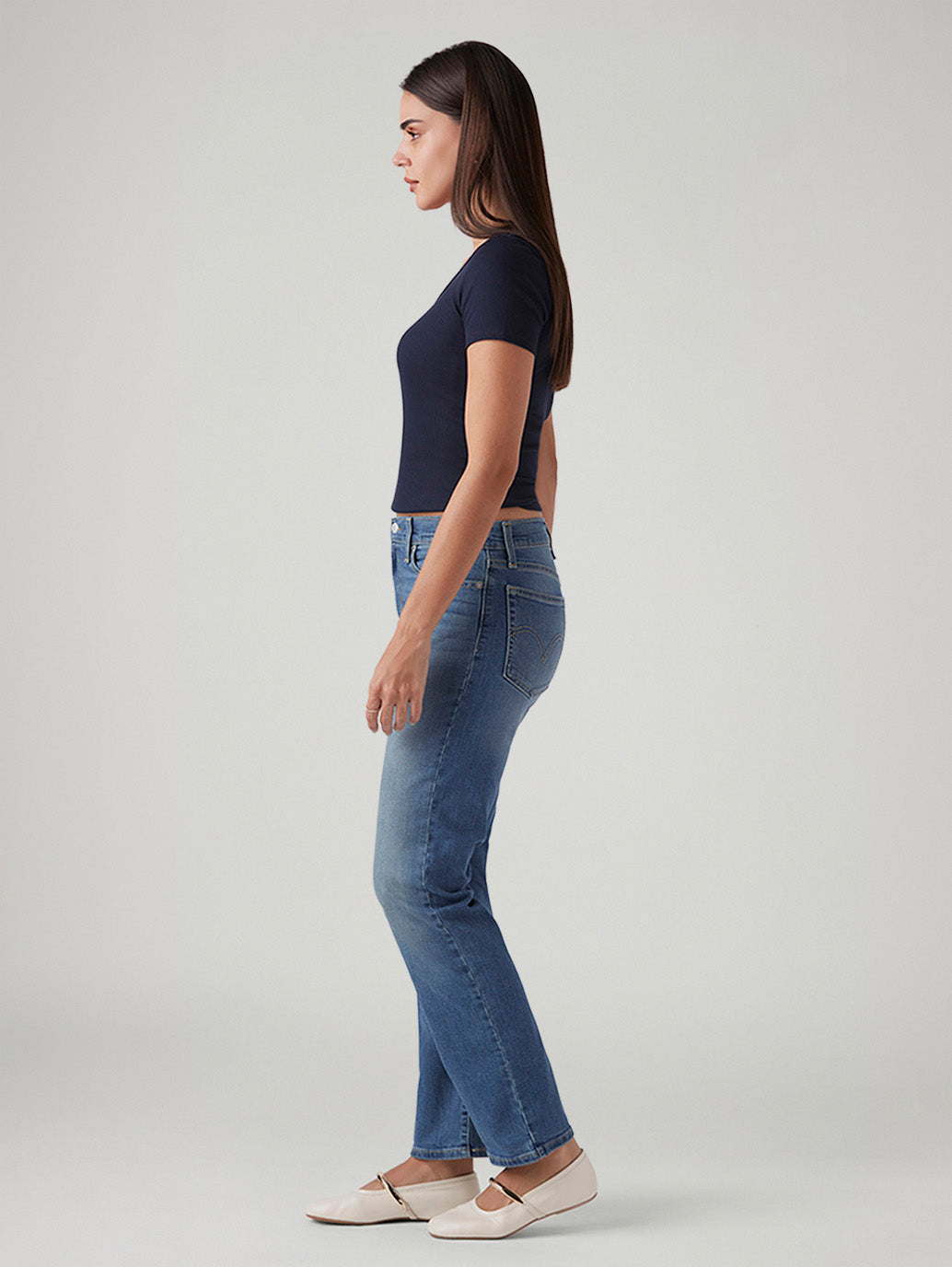 Women's Blue Wedgie Straight Fit High Rise Jeans