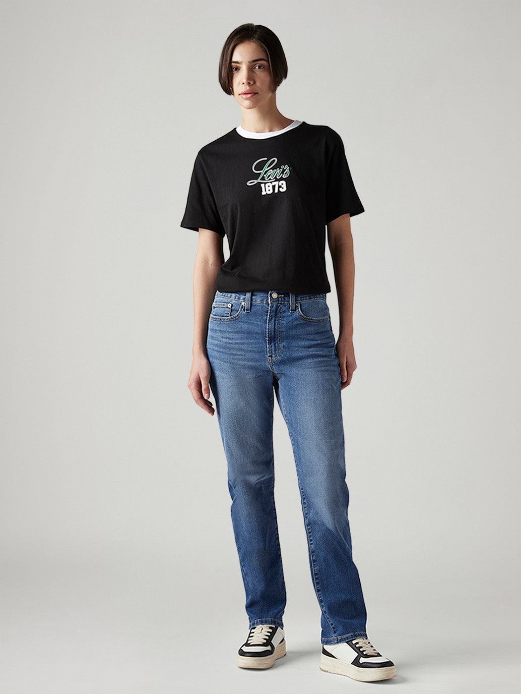 Women's Blue Wedgie Straight Fit High Rise Jeans