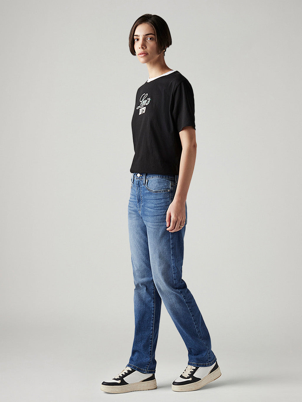 Women's Blue Wedgie Straight Fit High Rise Jeans