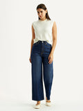 Women's Dark Indigo Loose Fit High Rise Jeans
