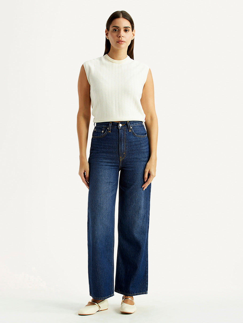 Women's Dark Indigo Loose Fit High Rise Jeans
