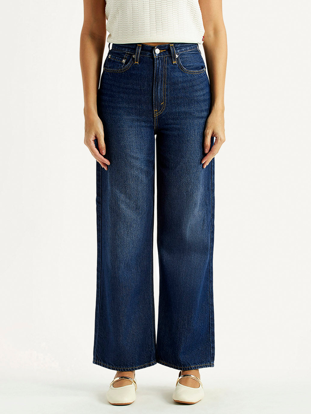 Women's Dark Indigo Loose Fit High Rise Jeans