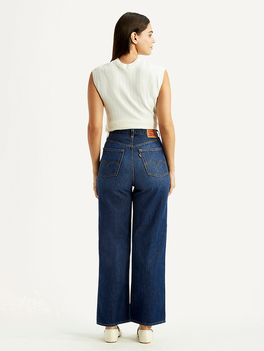 Women's Dark Indigo Loose Fit High Rise Jeans