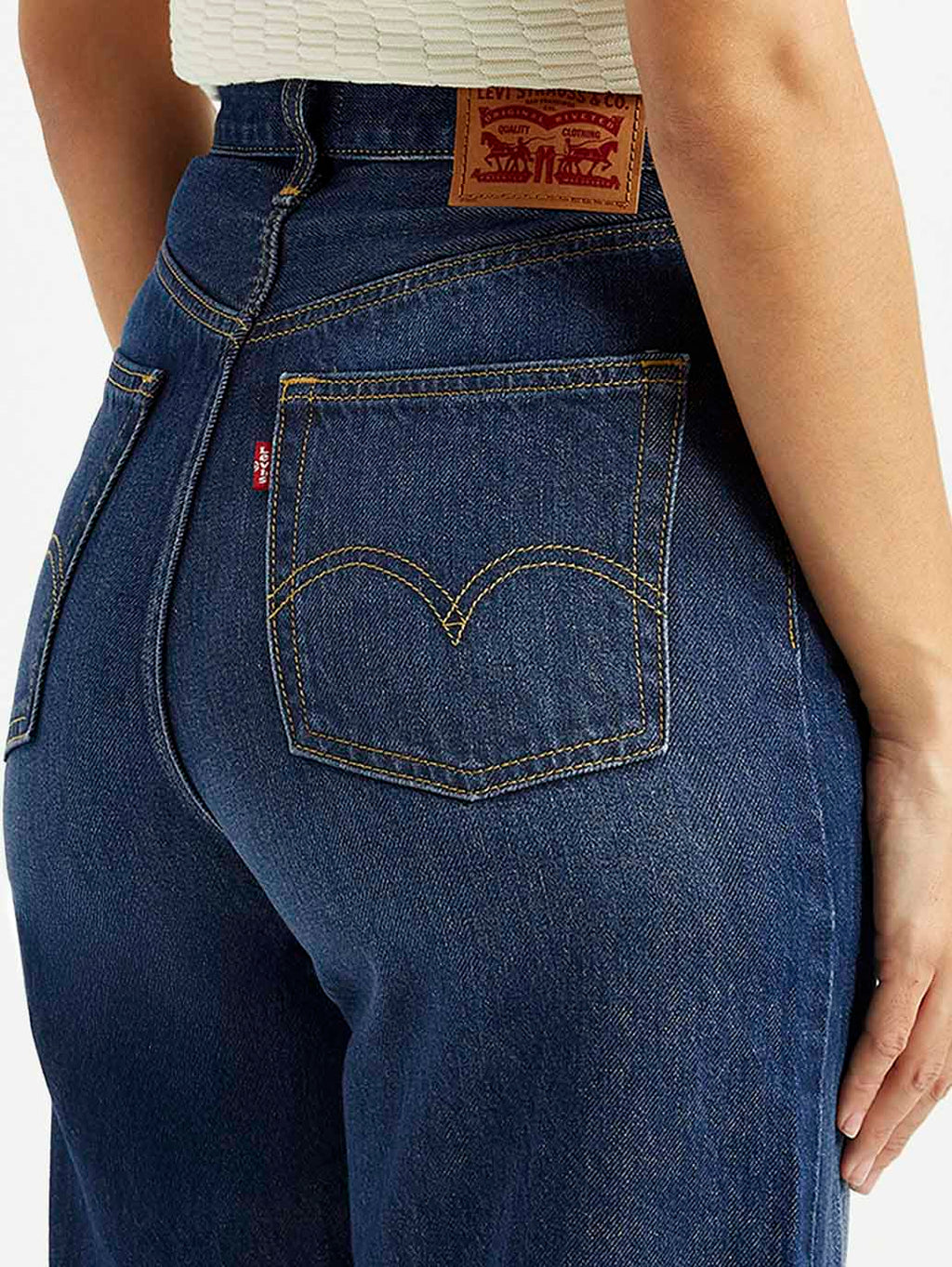 Women's Dark Indigo Loose Fit High Rise Jeans