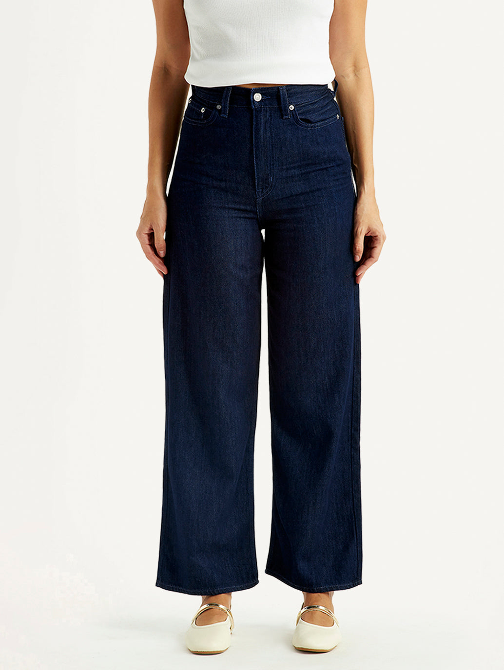 Women's Dark Indigo Loose Fit High Rise Jeans