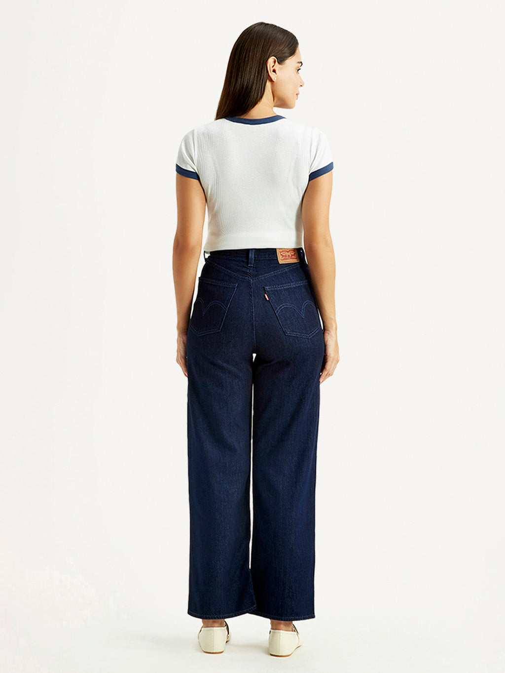 Women's Dark Indigo Loose Fit High Rise Jeans
