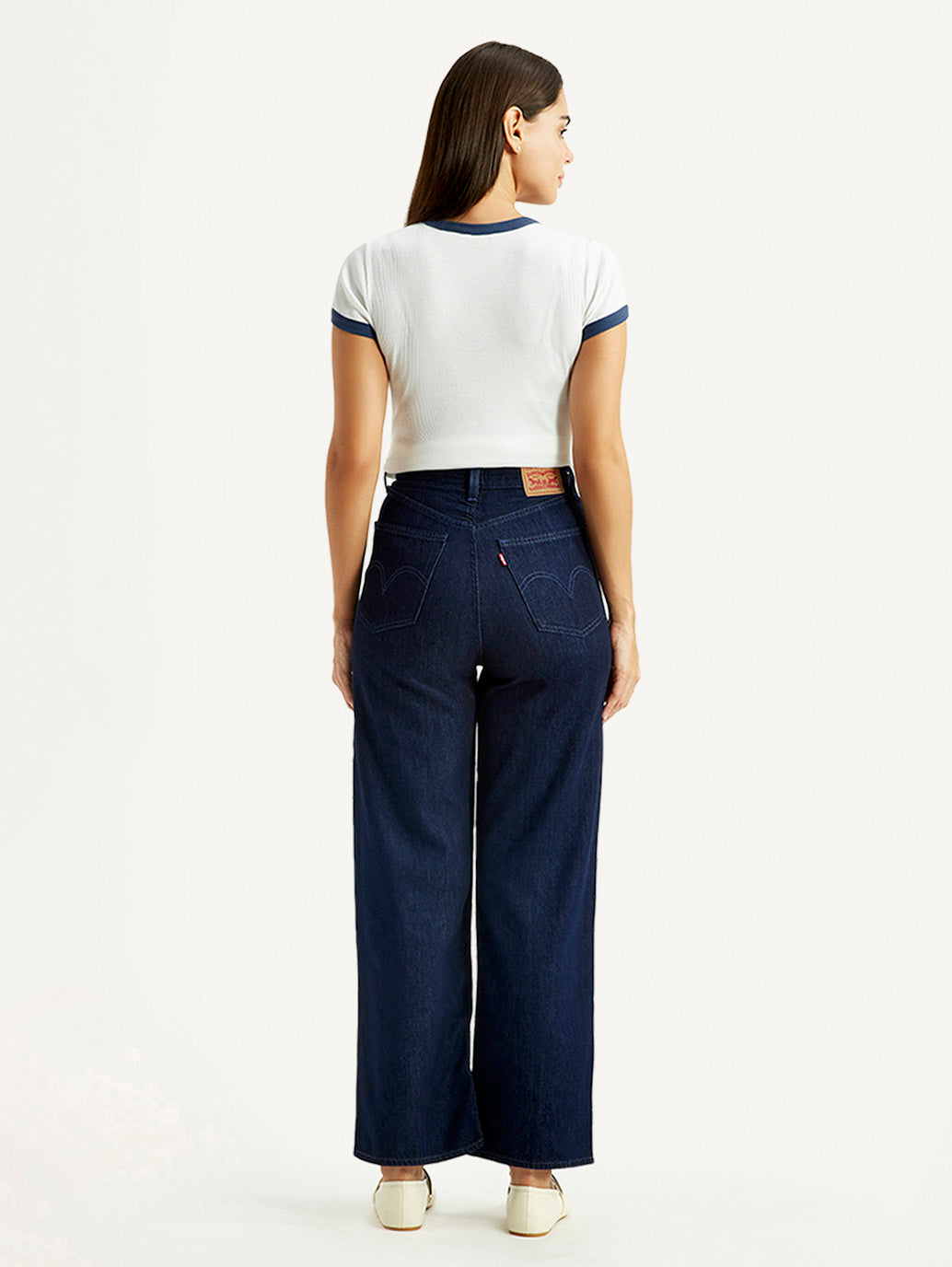 Women's Dark Indigo Loose Fit High Rise Jeans