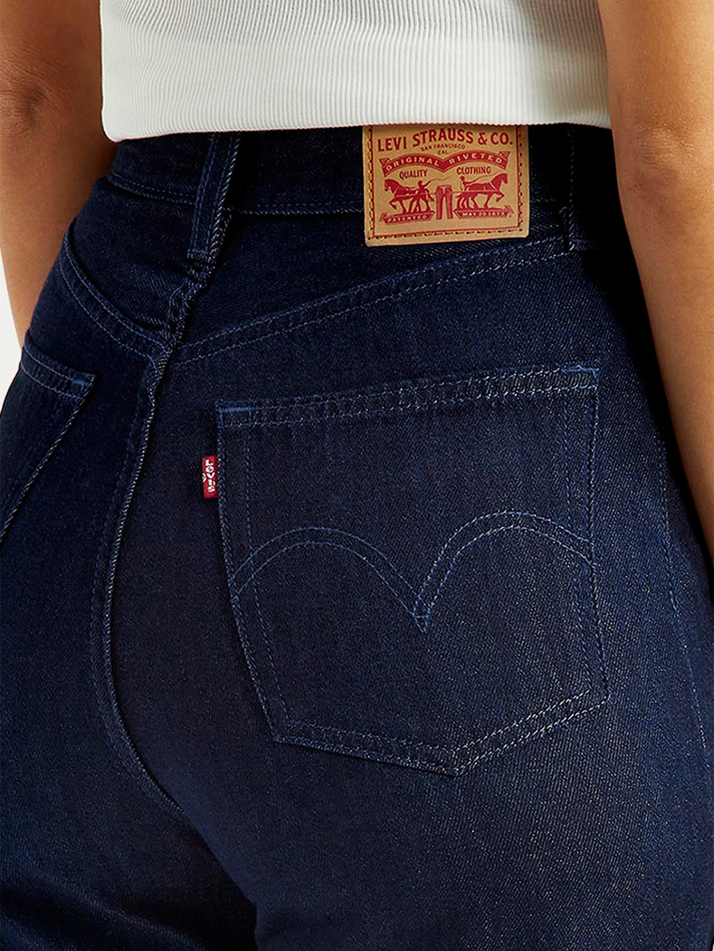 Women's Dark Indigo Loose Fit High Rise Jeans