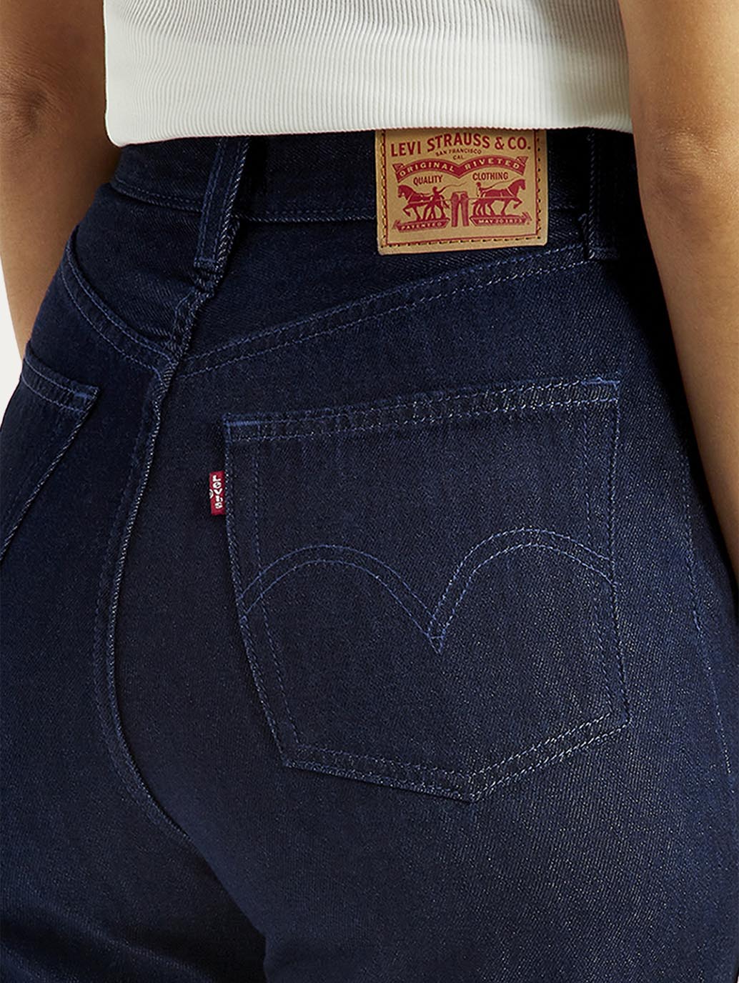 Women's Dark Indigo Loose Fit High Rise Jeans