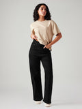 Women's Black Loose Fit High Rise Jeans