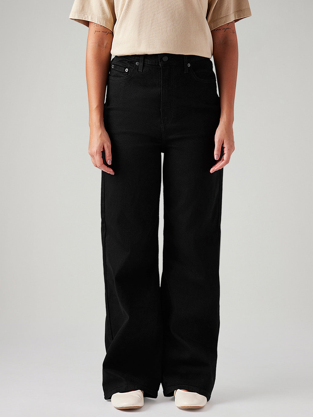 Women's Black Loose Fit High Rise Jeans