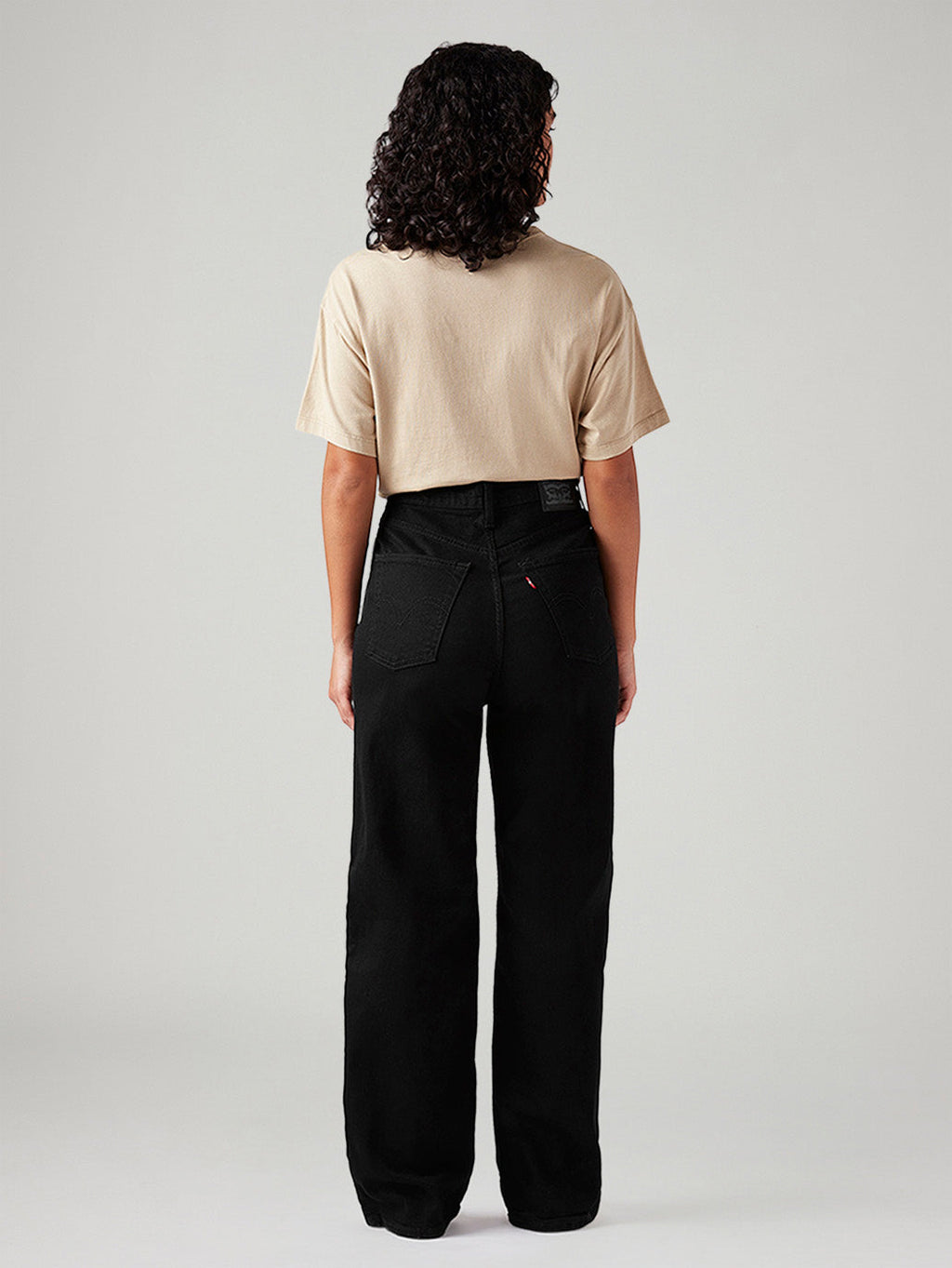 Women's Black Loose Fit High Rise Jeans